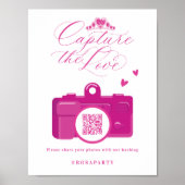 Capture the Love Quinceanera Pink Camera QR Code Poster (Vorne)