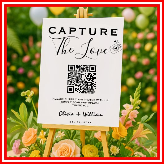 Capture The Love Share The Love Moderner QR-Code Poster