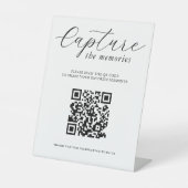 Capture The Memories Wedding Photo QR Code Sockelschild (Vorderseite)
