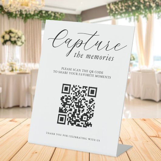 Capture The Memories Wedding Photo QR Code Sockelschild