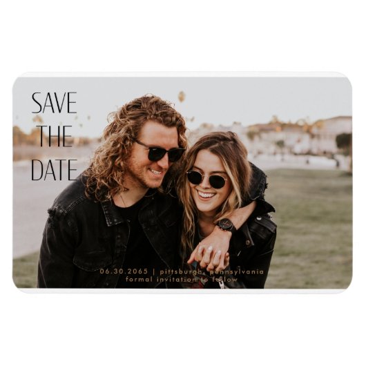 Capture the Moment Foto Wedding Save the Date Magnet (Horizontal)