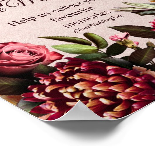 Capture the Moment Wedding Sign Poster (Ecke)