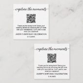 Capture the Moments QR-Code-Foto-Sharing Begleitkarte (Vorne/Hinten)