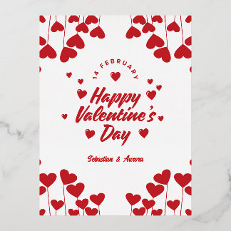 "Captured by Your Love" – Elegant Modern Valentine Folien Feiertagspostkarte