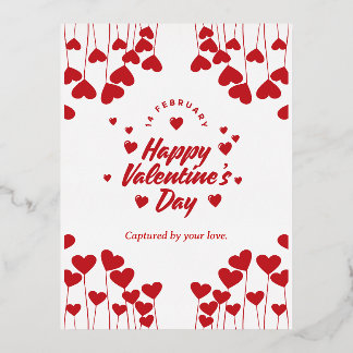 "Captured by Your Love" – Elegant Modern Valentine Folien Feiertagspostkarte