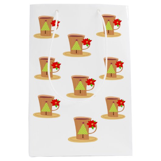 Capuccino Weihnachtsgeschenktaschen Mittlere Geschenktüte (Vorderseite)