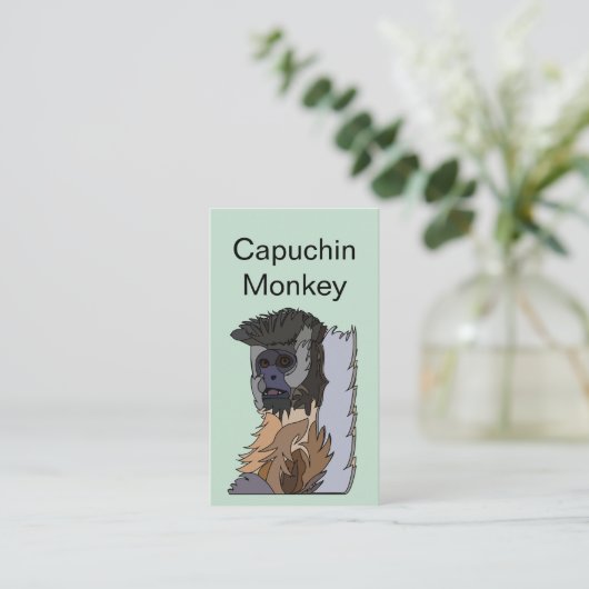 Capuchin Monkey Art Visitenkarte (Stehend Vorderseite)