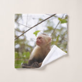 Capuchin Monkey Fotografie Badhandtuch Set (Waschlappen)