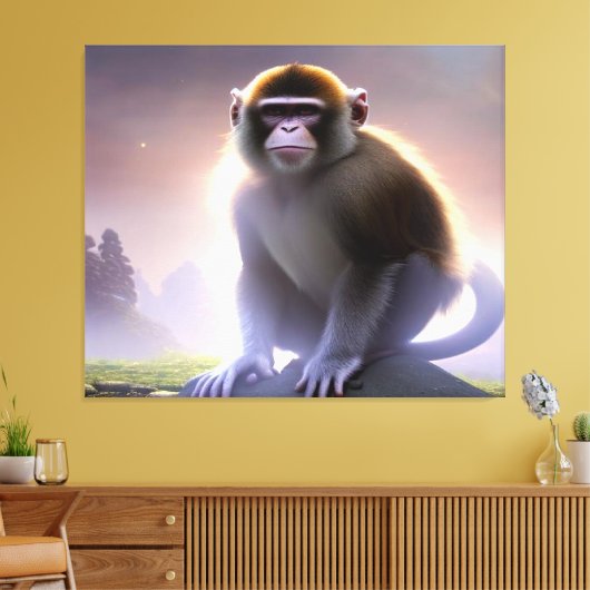 Capuchin Monkey Stretch Leinwand (Insitu (Wohnzimmer))
