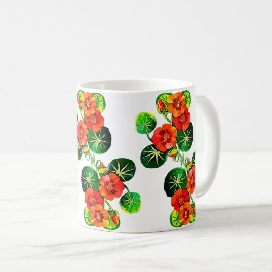 Capuchinha flor comestível kaffeetasse (VorderseiteRechts)