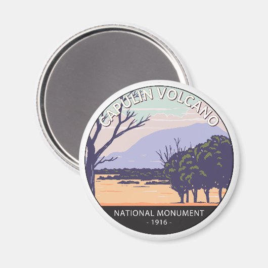Capulin National Monument New Mexico Retro Magnet (Vorderseite/Rückseite)