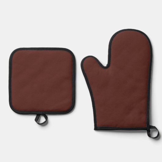 Caput mortuum (einfarbige Farbe) Ofenhandschuh & Topflappen-Set (Vorderseite)