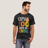Capy 100 Days Of School Teacher Capybara T-Shirt (Vorne ganz)