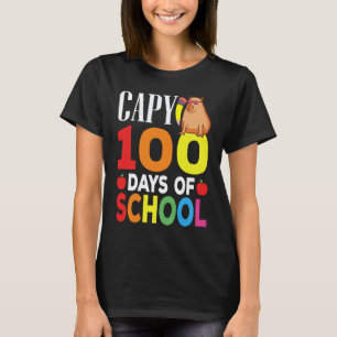 Capy 100 Tage Schule Lehrer Capybara T-Shirt