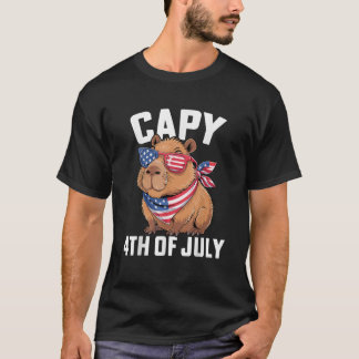 Capy 4. Juli Capybara Amerikanische Flagge Sonnenb T-Shirt