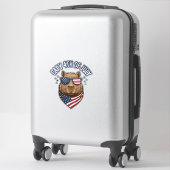 Capy 4. Juli Patriotischer Capybara Vektor Design_ Aufkleber (Koffer)