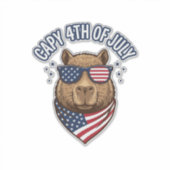 Capy 4. Juli Patriotischer Capybara Vektor Design_ Aufkleber (Vorderseite)