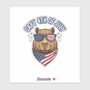 Capy 4. Juli Patriotischer Capybara Vektor Design_ Aufkleber