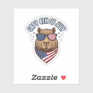 Capy 4. Juli Patriotischer Capybara Vektor Design_ Aufkleber