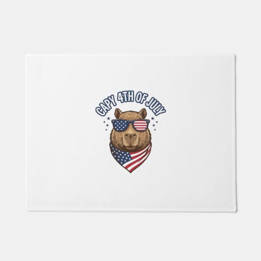 Capy 4. Juli Patriotischer Capybara Vektor Design_ Fußmatte (Vorderseite)