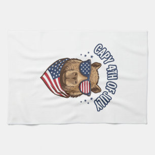 Capy 4. Juli Patriotischer Capybara Vektor Design_ Geschirrtuch