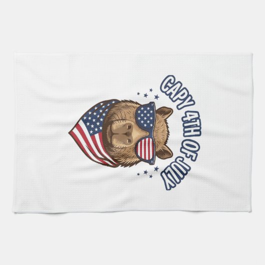 Capy 4. Juli Patriotischer Capybara Vektor Design_ Geschirrtuch (Horizontal)