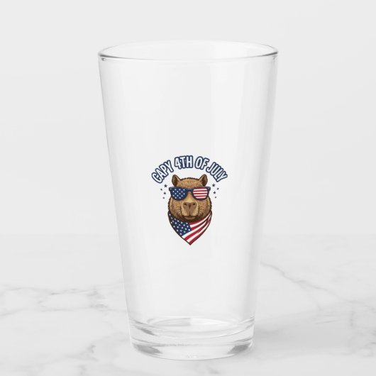 Capy 4. Juli Patriotischer Capybara Vektor Design_ Glas (Vorderseite)