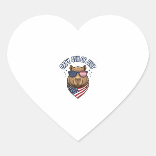 Capy 4. Juli Patriotischer Capybara Vektor Design_ Herz-Aufkleber