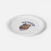 Capy 4. Juli Patriotischer Capybara Vektor Design_ Pappteller (Schrägansicht)