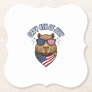 Capy 4. Juli Patriotischer Capybara Vektor Design_ Untersetzer
