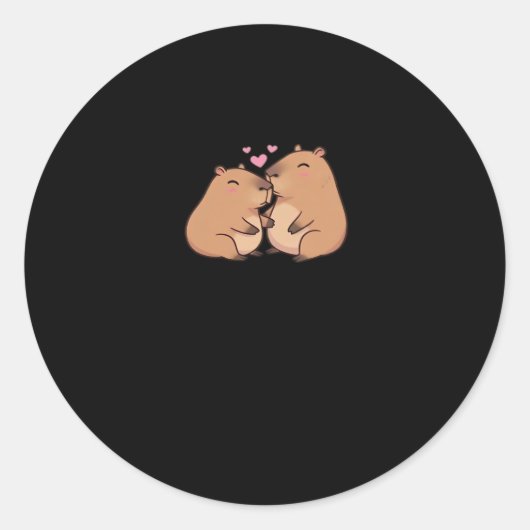Capy Better Together Cute Animal Design  Runder Aufkleber (Vorderseite)