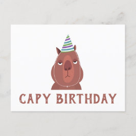 "CAPY BIRTHDAY" Capybara mit Party Hat Postkarte