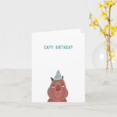 "Capy Birthday" Capybara Party Hat | Leere Innen Karte (Gelbe Blume)