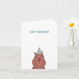 "Capy Birthday" Capybara Party Hat | Leere Innen Karte