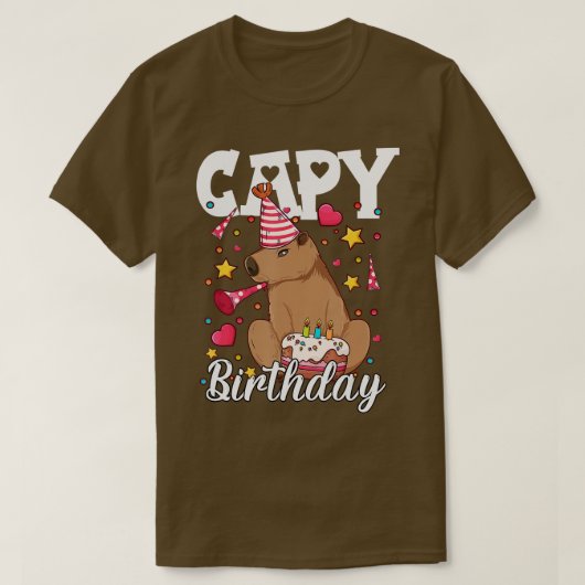 Capy Birthday Capybara Plush Cappybara T-Shirt (Design vorne)