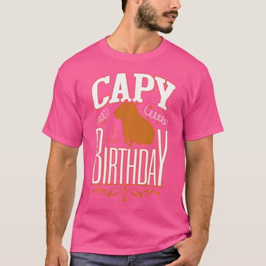 Capy Birthday Capybara Plush Cappybara T-Shirt (Vorderseite)