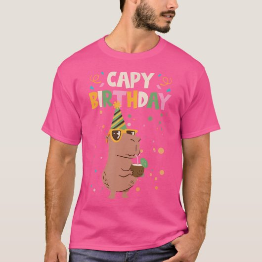 Capy Birthday Capybara T-Shirt (Vorderseite)
