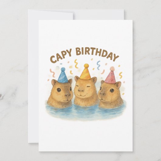 Capy Birthday Einladung (Vorderseite)