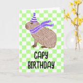 Capy Birthday Funny Capybara Lover Gruß Karte (Gelbe Blume)