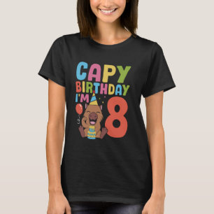 Capy Birthday I m 8 Capybara 8. Geburtstag Decorat T-Shirt