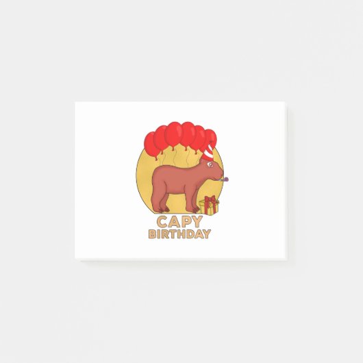 Capy Birthday Post-it Klebezettel (Vorderseite)