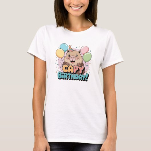 Capy Birthday! T-Shirt (Vorderseite)