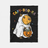 Capy-boo-ra Cappy Halloween Funny Capybara Costume Fleecedecke (Vorderseite)