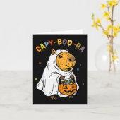 Capy-boo-ra Cappy Halloween Funny Capybara Costume Karte (Gelbe Blume)