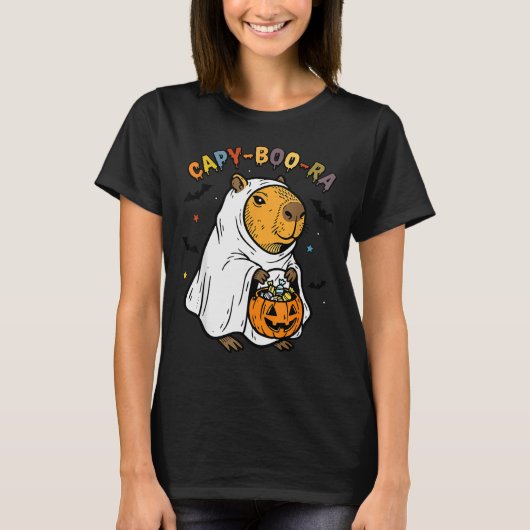 Capy-boo-ra Cappy Halloween Funny Capybara Costume T-Shirt (Vorderseite)