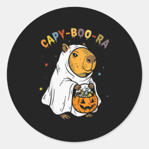 Capy-boo-ra Cappy Halloween Lustiger Capybara-Kost Runder Aufkleber