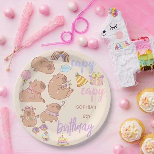 Capy capy birthday pappteller (Party)