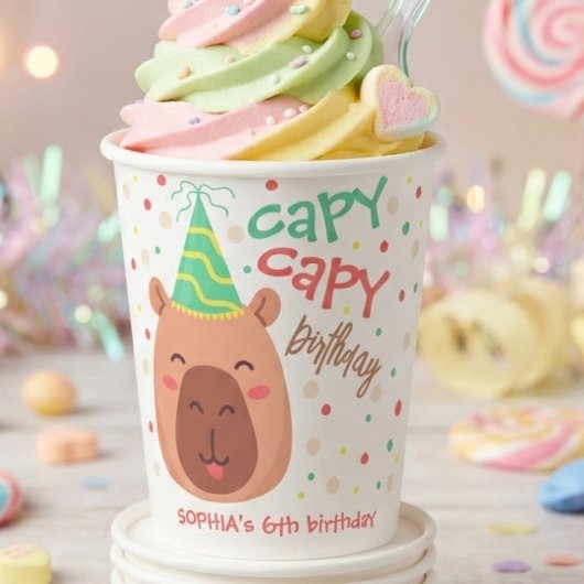 Capy capy capybara birthday pappbecher