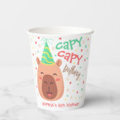 Capy capy Capybara Geburtstag Pappbecher (Rückseite)