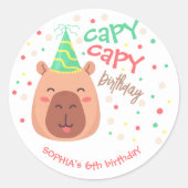 Capy capy Capybara Geburtstag Runder Aufkleber (Vorderseite)